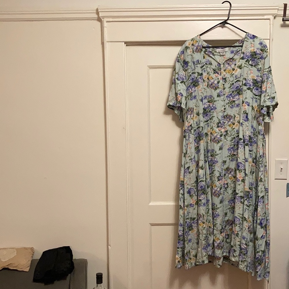 90s maxi dress floral print size 24